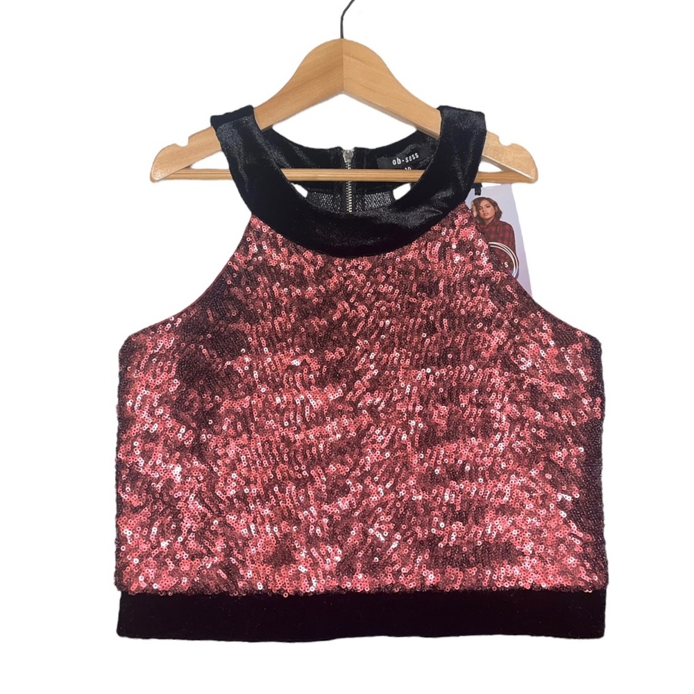 🌟NWT🌟 Isabela Moner ob•sess Burgundy Sequin Top